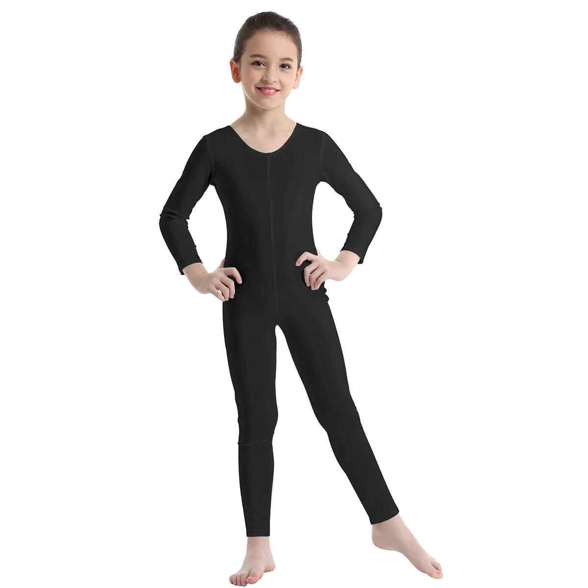 Tiaobug Kids Meisjes Lange Mouwen Gymnastiek Turnpakje Sportdans Bodysuit Kinderen Podium Performance Danskostuum