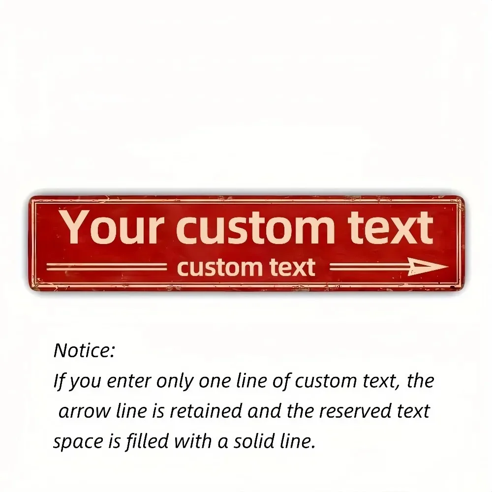 CIFbuy 4x16 Zoll Retro-Straßenschild, personalisierter individueller Text, 2D flaches mehrfarbiges Metall, Wanddekoration für drinnen und draußen, nur Dekorationstafel