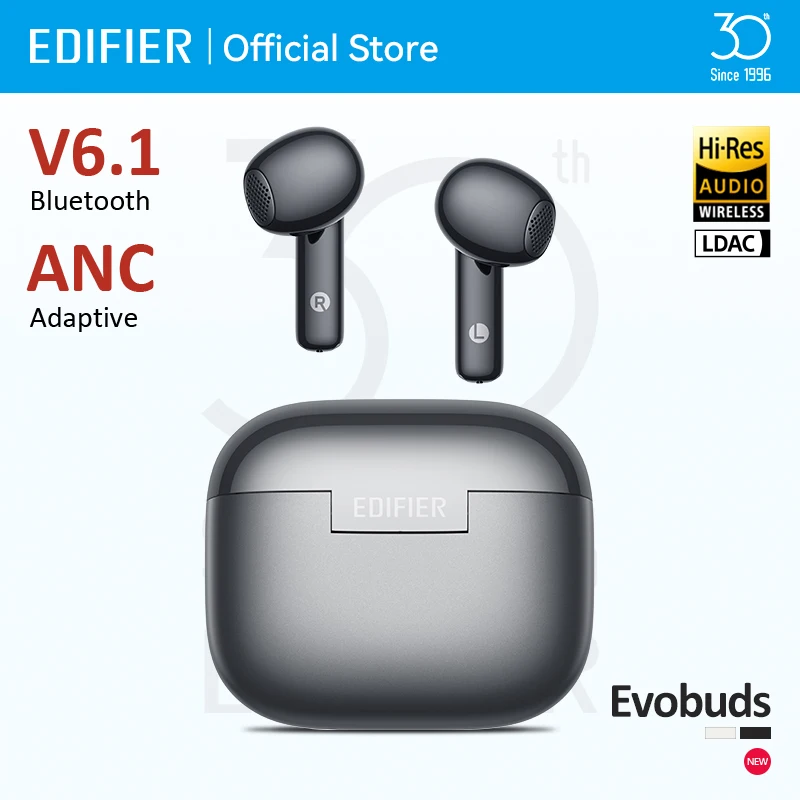 Edifier Evobuds トゥルーワイヤレスイヤホン Bluetoothイヤホン AI音声翻訳機能付き ノイズキャンセリング Bluetooth 6.1 ハイレゾ IP54