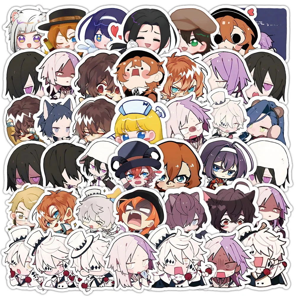 66pcs Cute Bungo Stray Dogs Cartoon Graffiti Stickers Suitcase Laptop Waterproof Sticker Decoration