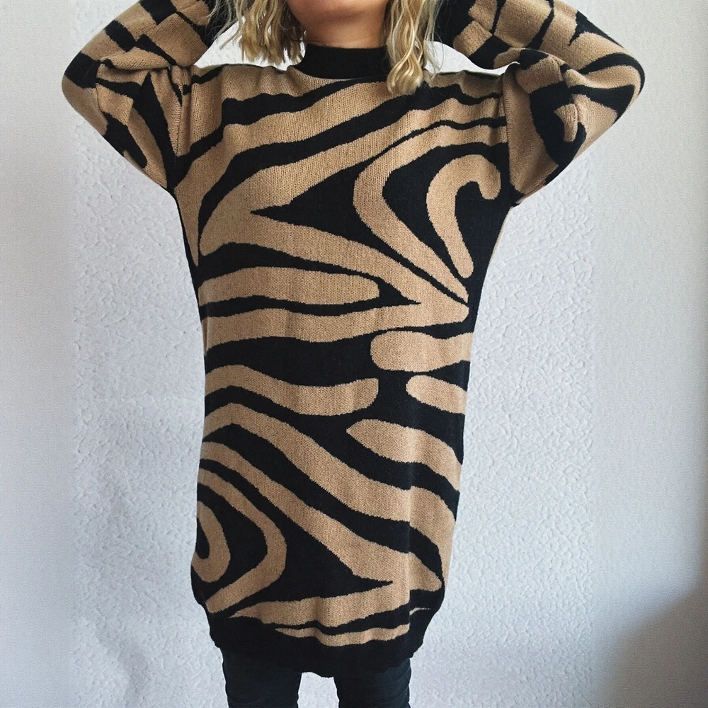 

Women's Casual Long Sleeve round Neck Sweater Pure Color Straight Tube Top Fashion Autumn Winter Collection Winter Clothes