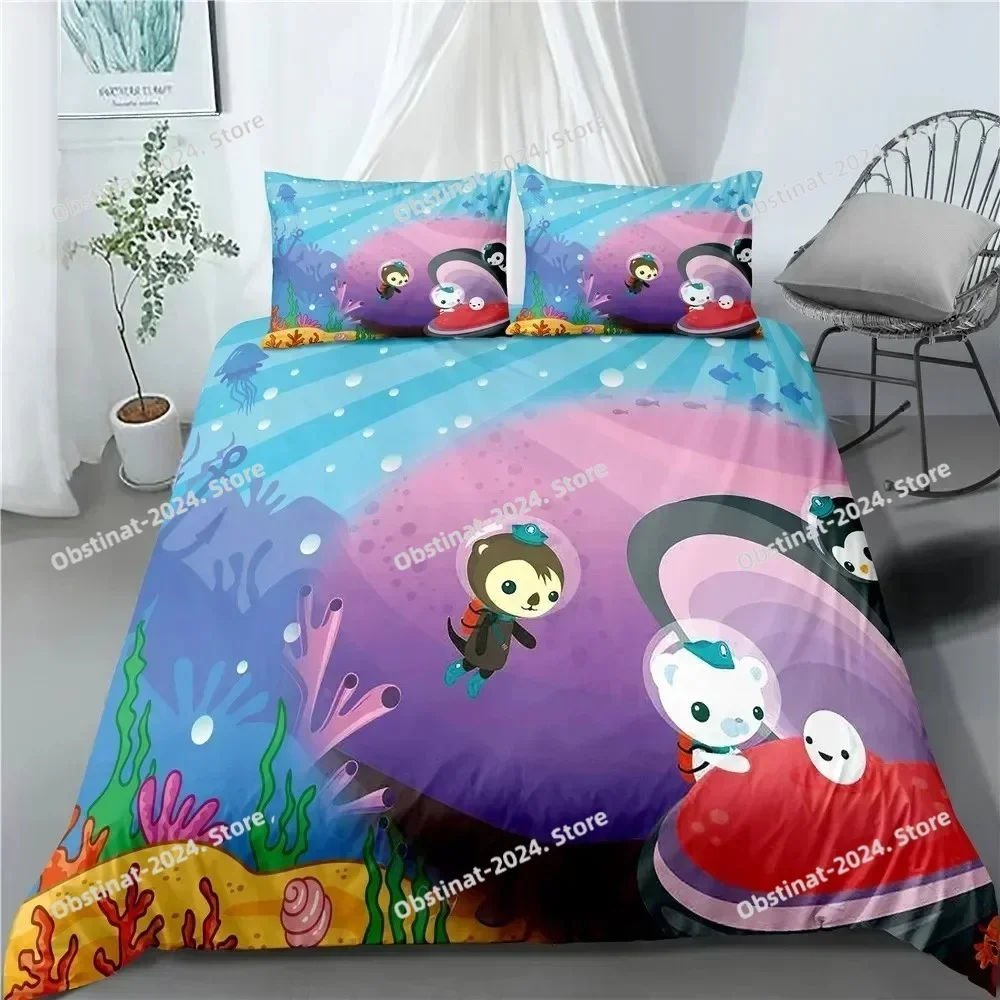 Top The Octonauts Bedding Set Printed single Comforter Quilt Bed Cover Duvet Cover Pillow Case 3 Pieces Sets For Kids Adult Size