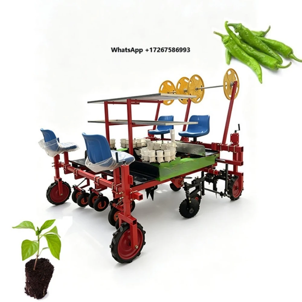 2026 Hot Sales Pepper Planter 2 Row /4 Row Vegetable Transplanter Automatic Seeders Transplanter Tomato Sowing Machine