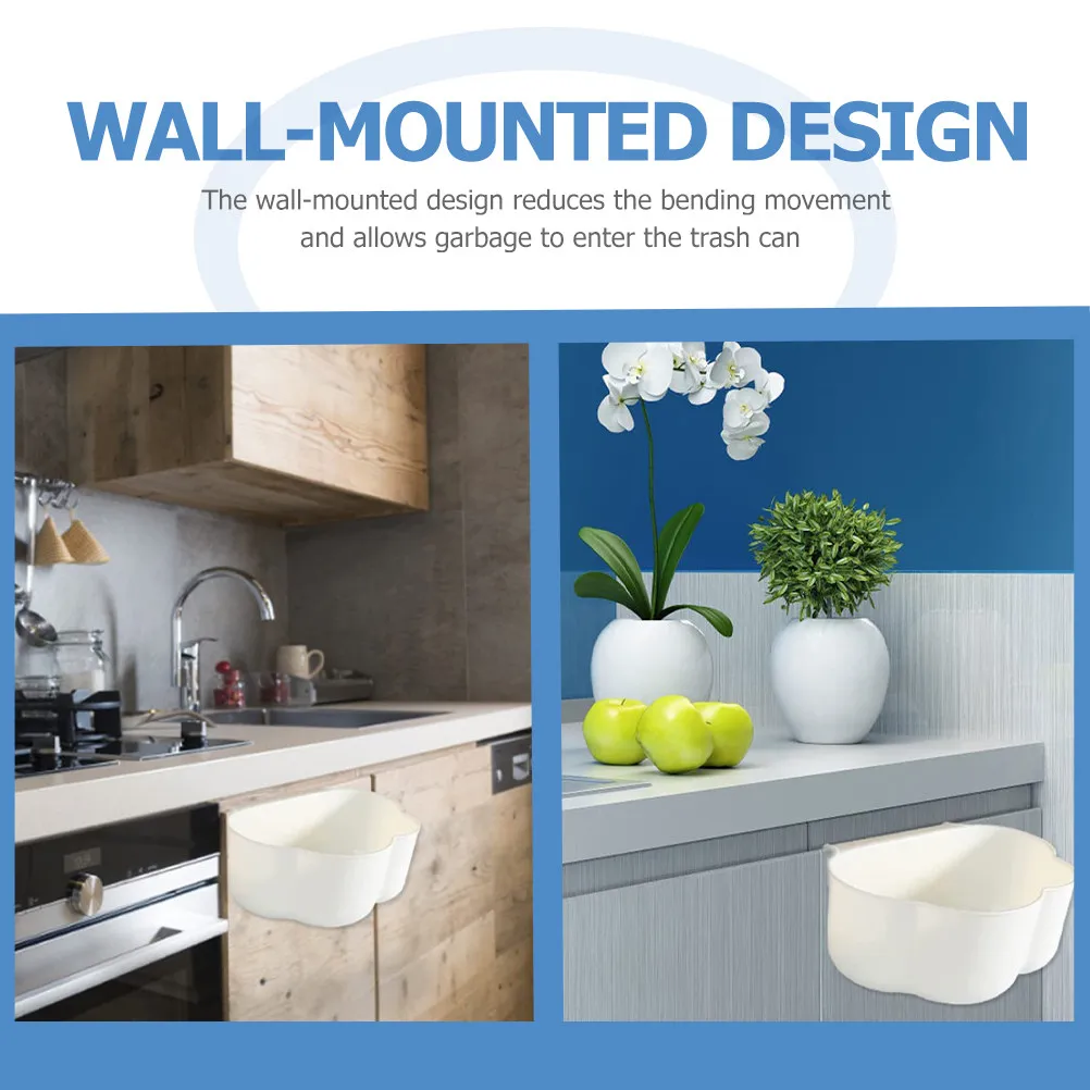 Kitchen Hanging Trash Can Cloud Shaped Cabinet Door Garbage Bin Space Saving Waste Basket Organizer