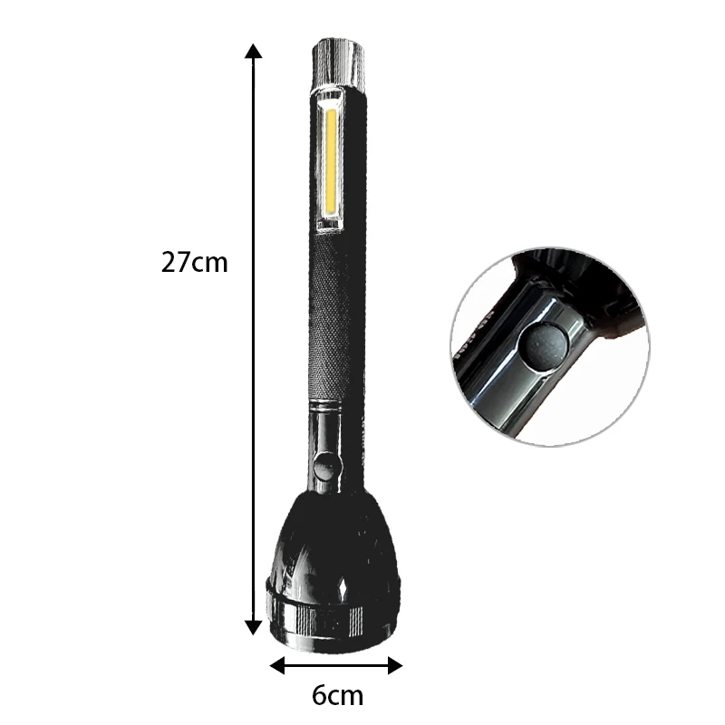 Lampe de poche d\'urgence domestique LED, batterie aste 14500, camping en plein air, lampes de poche d\'autodéfense, haute qualité