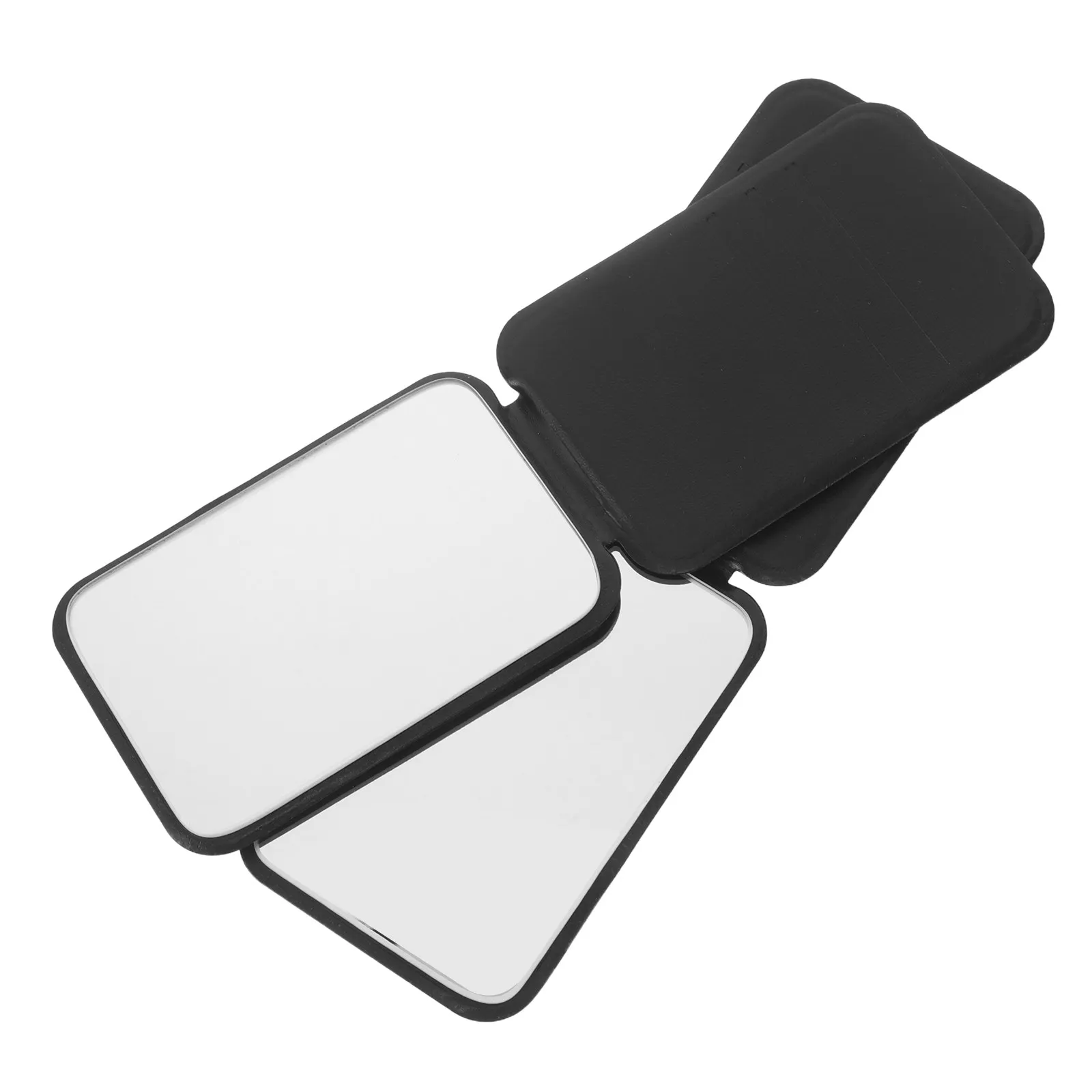 2Pcs Travel Makeup Mirror Comb Set Compact Portable Square Folding Pocket Vanity Mirror Purse Grooming Accessory