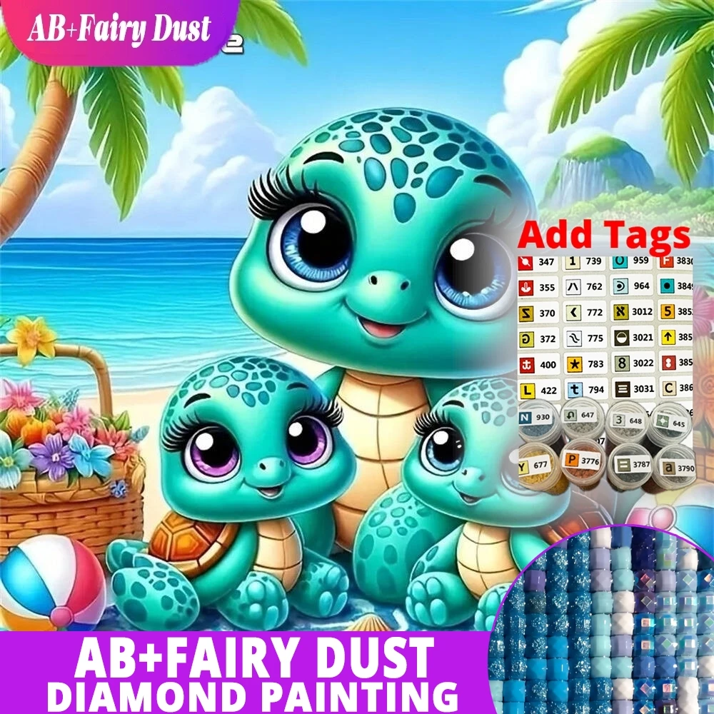 

AB сказочная пыль 5D DIY Алмазная вышивка черепаха животное акриловые принадлежности для рукоделия живопись мультяшная мозаика подарок ручной работы