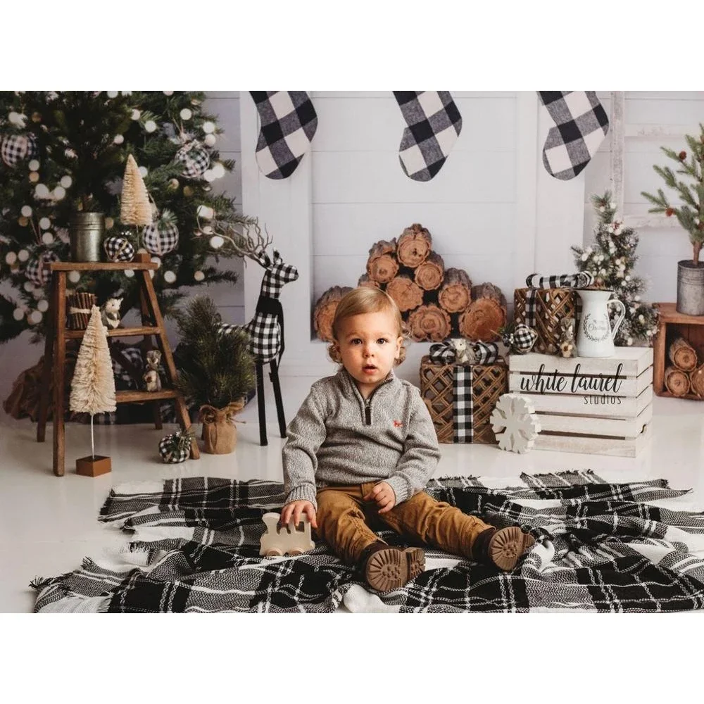 عيد الميلاد خلفية شجرة الزخرفية الخشب جدار الجوارب التصوير خلفية هدية نافذة الأبيض خمر Wallaper لاستوديو الصور