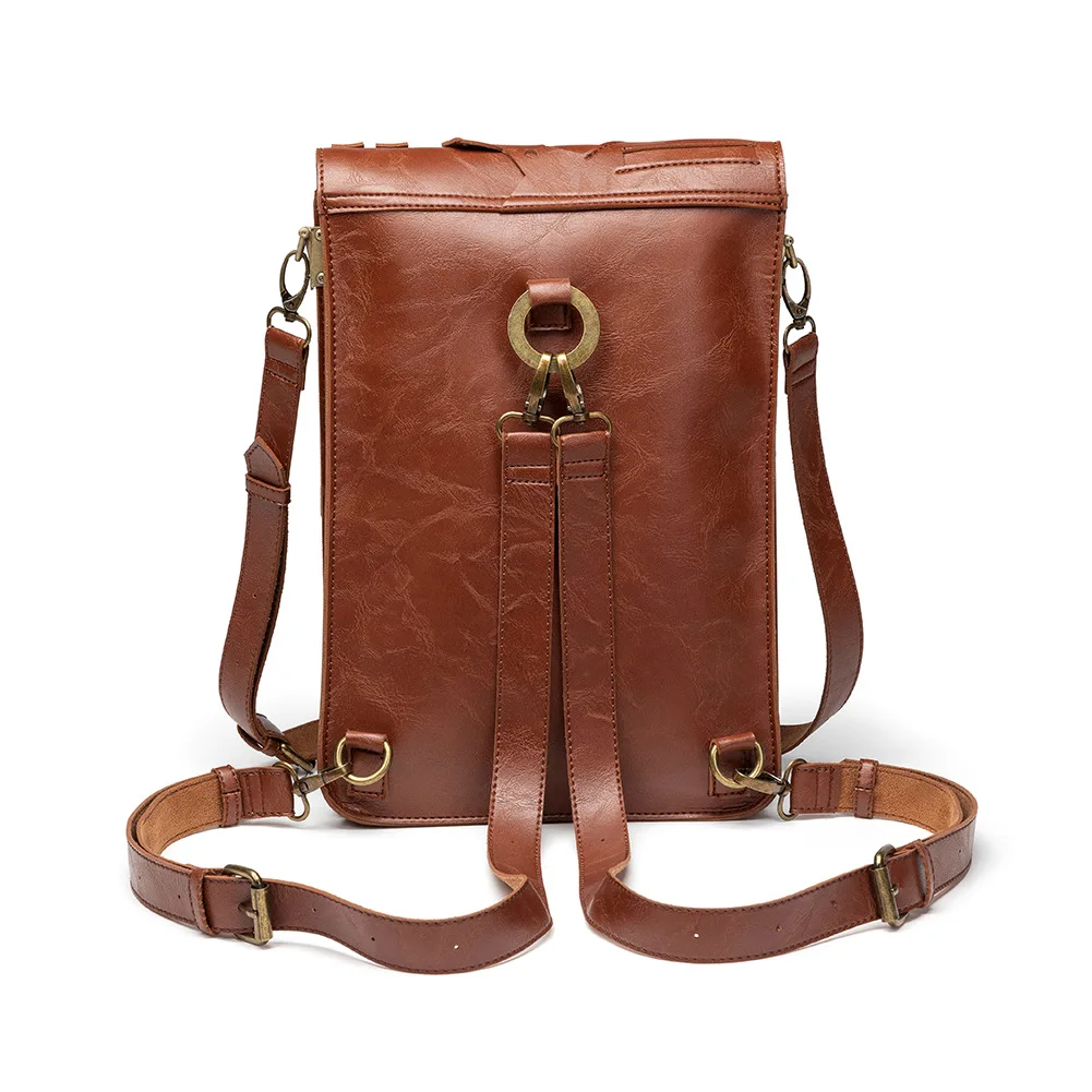 Mochila retro Steampunk para homens e mulheres, mochila com bolsa de ombro, carteira multifunções, porta-cartão