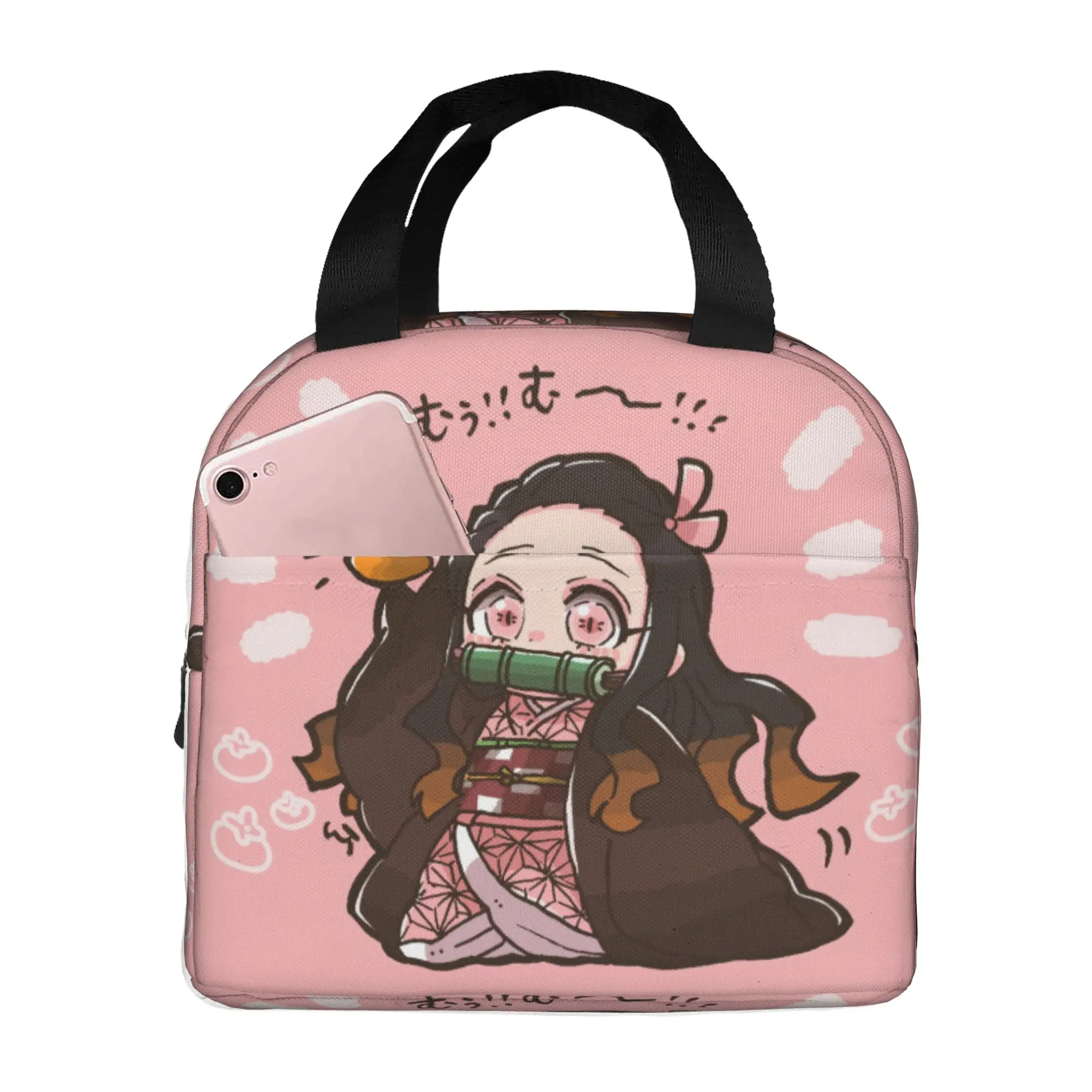 Demon Slayer Kimetsu no Yaiba  Insulated Lunch Bag  Kamado Nezuko Devil's Blade Leakproof Cooler Thermal Lunch Box Women Men