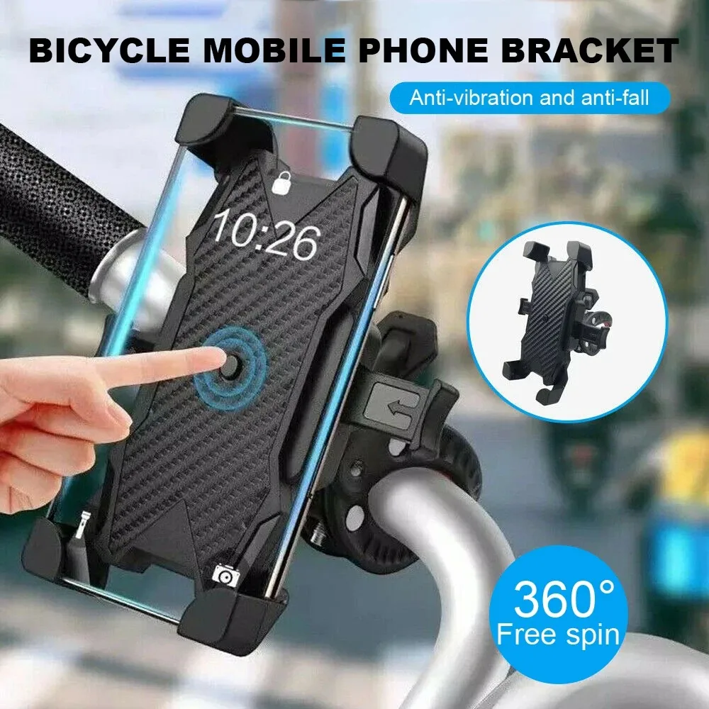 Anti-Shake Bike Phone Holder Stable Bicycle Motorcycle Phone Mount Mountain Bike Handlebar Support Devices 4-6.8 Inch Smartphone