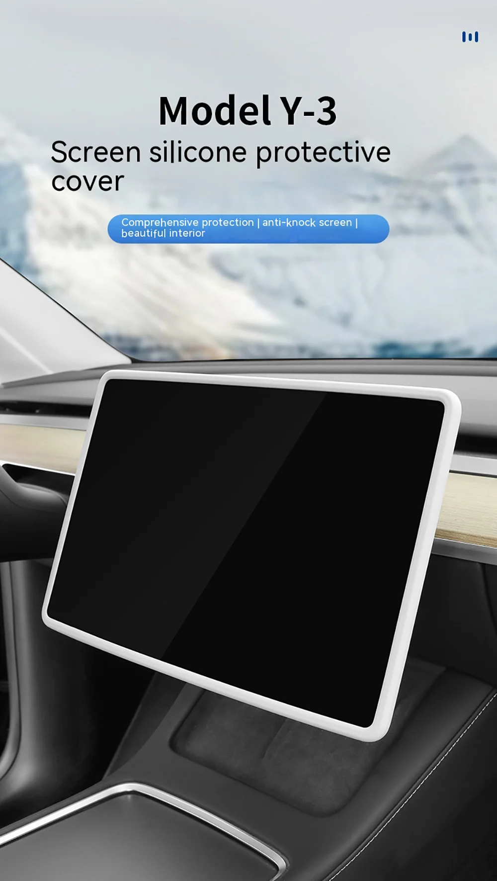 Für Tesla Model 3 Y Juniper Displayschutzfolie Silikonrahmen Displayrand Abdeckung Zentrale Steuerung Zubehör 2026 2025-2021 – Detail 1