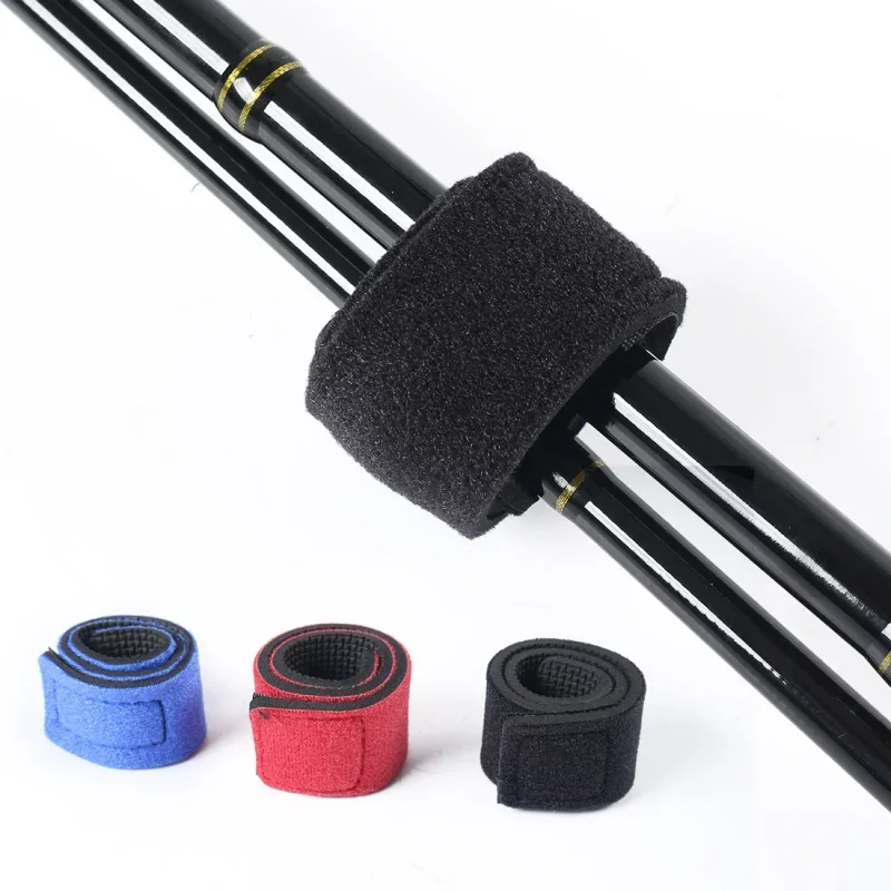 5pcs Fishing Rod Tie Holder Strap Non-slip Belt Tackle Elastic Wrap Band Pole Holder Fastener Ties Reusable Bandage Fastener