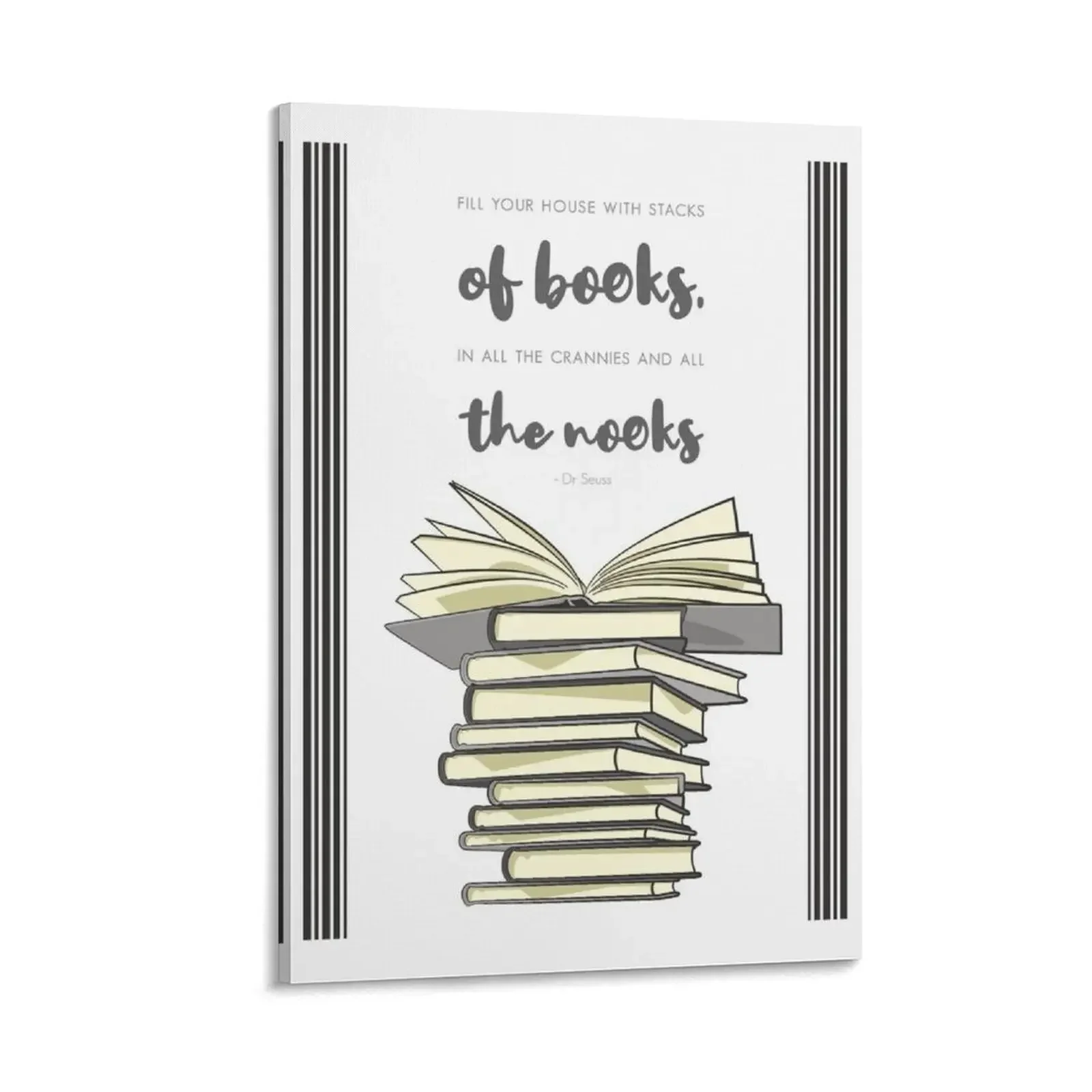 

Books - Crannies and Nooks Quote Canvas Painting wall decoration paintings Decoration bedroom Decoration wall
