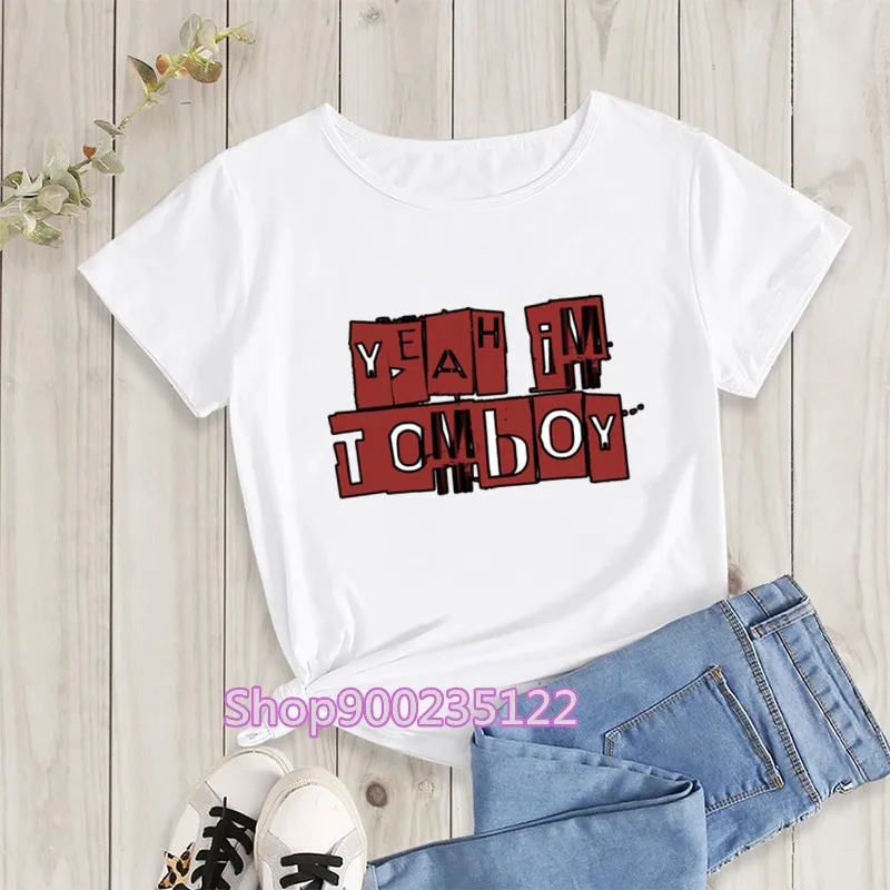 I'm a Queencard T Shirt Korea Kawaii Style Women Y2K Aesthetic Street Tomboy Graphics Letter K POP Tshirt Print Fashion Tees