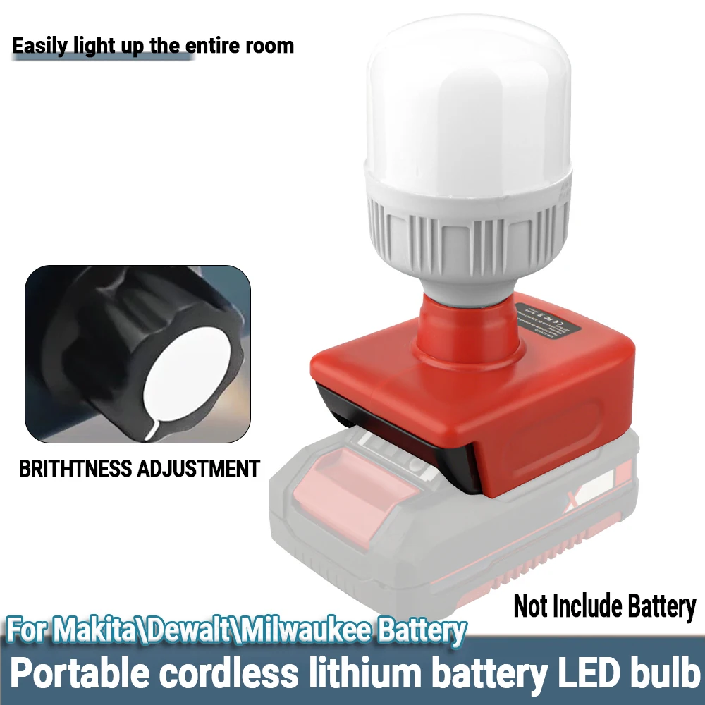 

Лампа для рабочего освещения, совместимая с аккумуляторами Makita/Dewalt/Milwaukee 18V 20V Li-ion, для беспроводного портативного светодиодного освещения на открытом воздухе