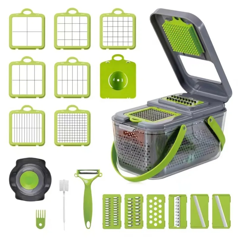 wholesale Top Seller 22 in 1 Portable Multifunctional Vegetable Chopper Set Food Chopper Onion Cutter Vegetable Slicer