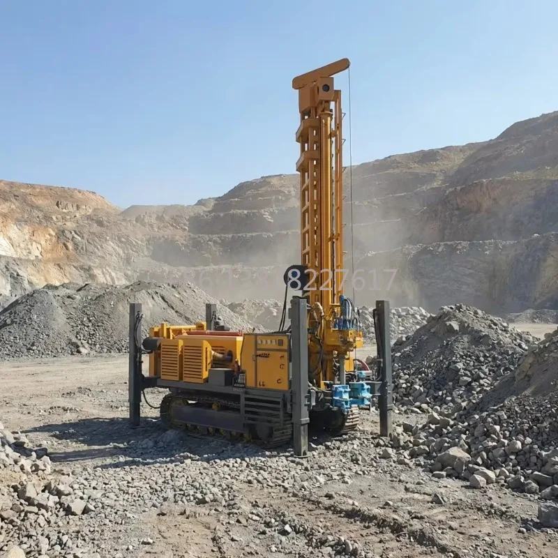 200m Deep Hydraulic Water Well Drill Rig, Crawler Mounted Portable Drilling Machine