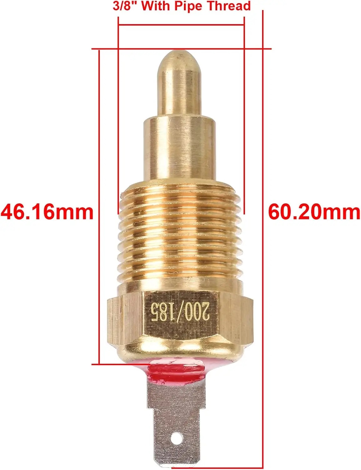 Fan Thermostat Temperature Switch 185 to 175 Degree Electric Engine Cooling Temperature Sensor Switch with 3/8