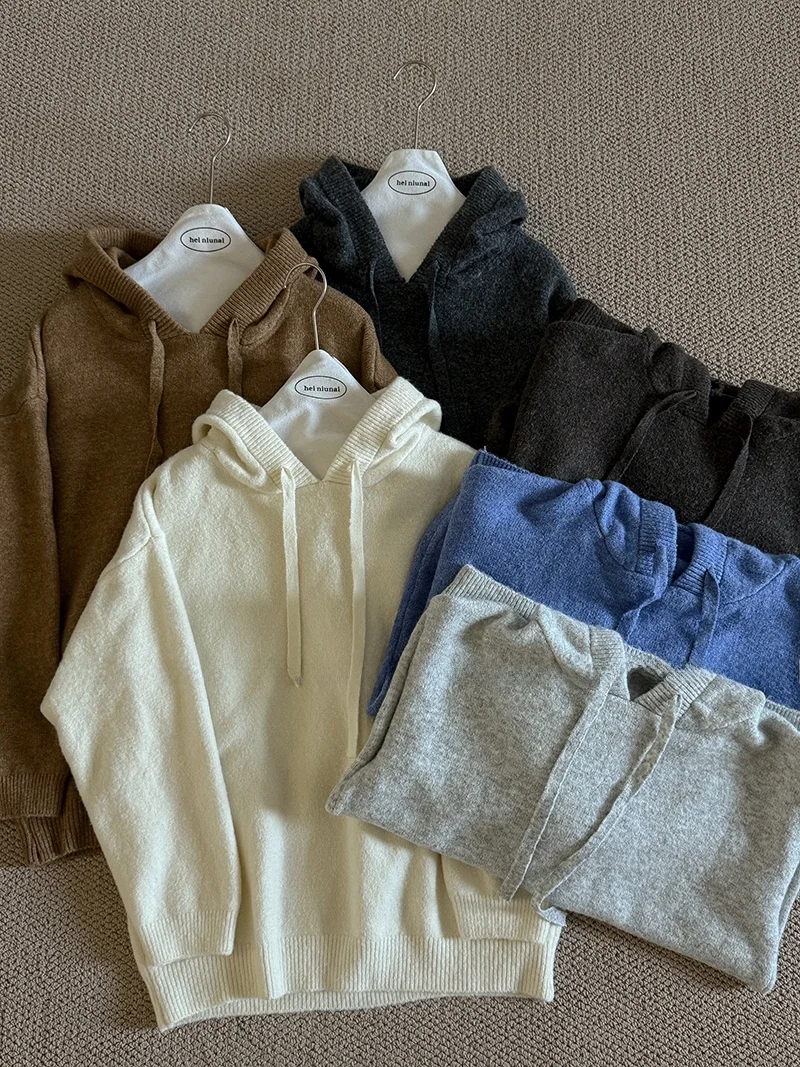 بسيطة اللون مقنعين تريكو عارضة تنوعا محبوك أعلى للنساء الخريف جديد Sle Dstring الصوف الصيني B... #1