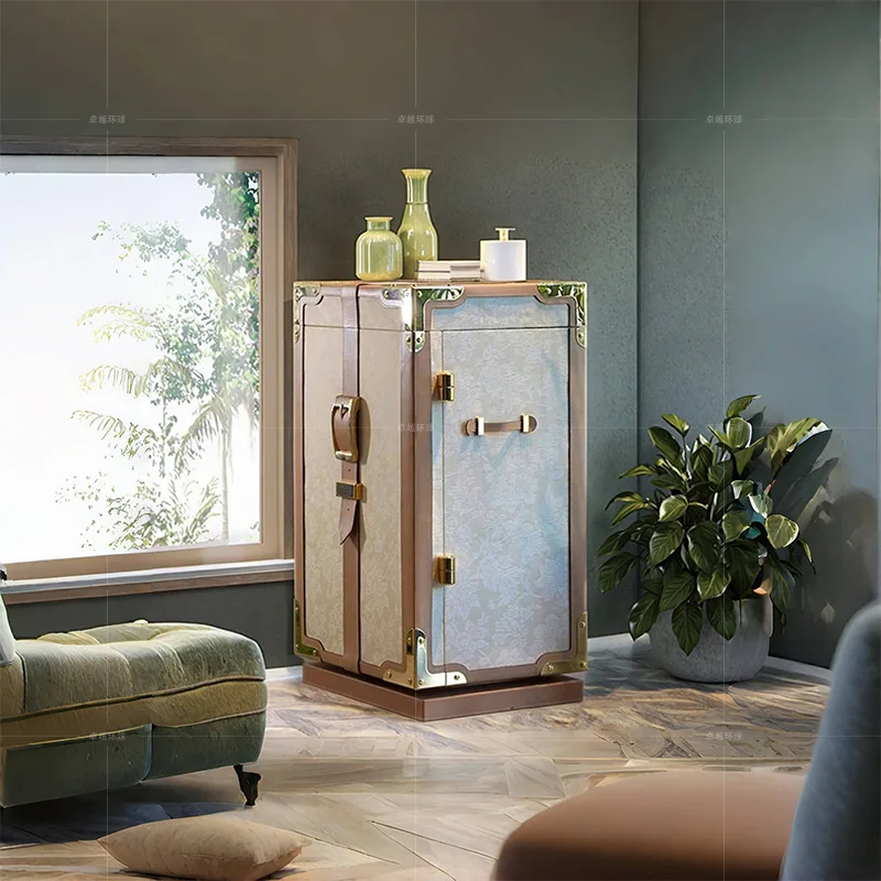 Italian light luxury jewelry cabinet, luxury villa home art safe, high-end password lock, solid wood jewelry cabinet