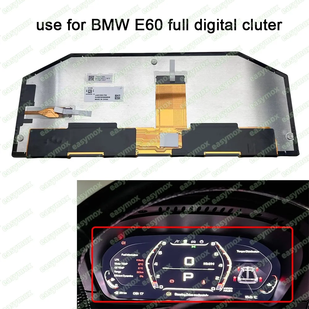 Display LCD da 12,3 pollici per BMW Serie 5 E60 E61 E63 E64 2003-2009 Cruscotto digitale Cluster Pannello Tachimetro Riparazione