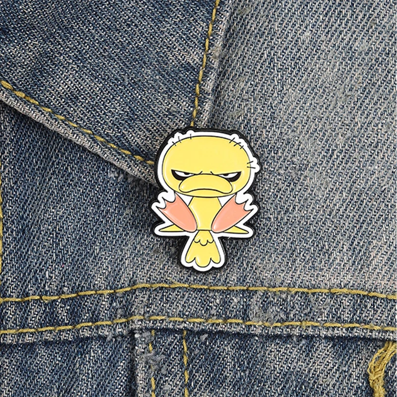Angry Babyz Yellow Chick Enamel Pin Cute Cartoon Anime Character Brooches Lapel Backpack Badge Jewelry Gifts For Friends