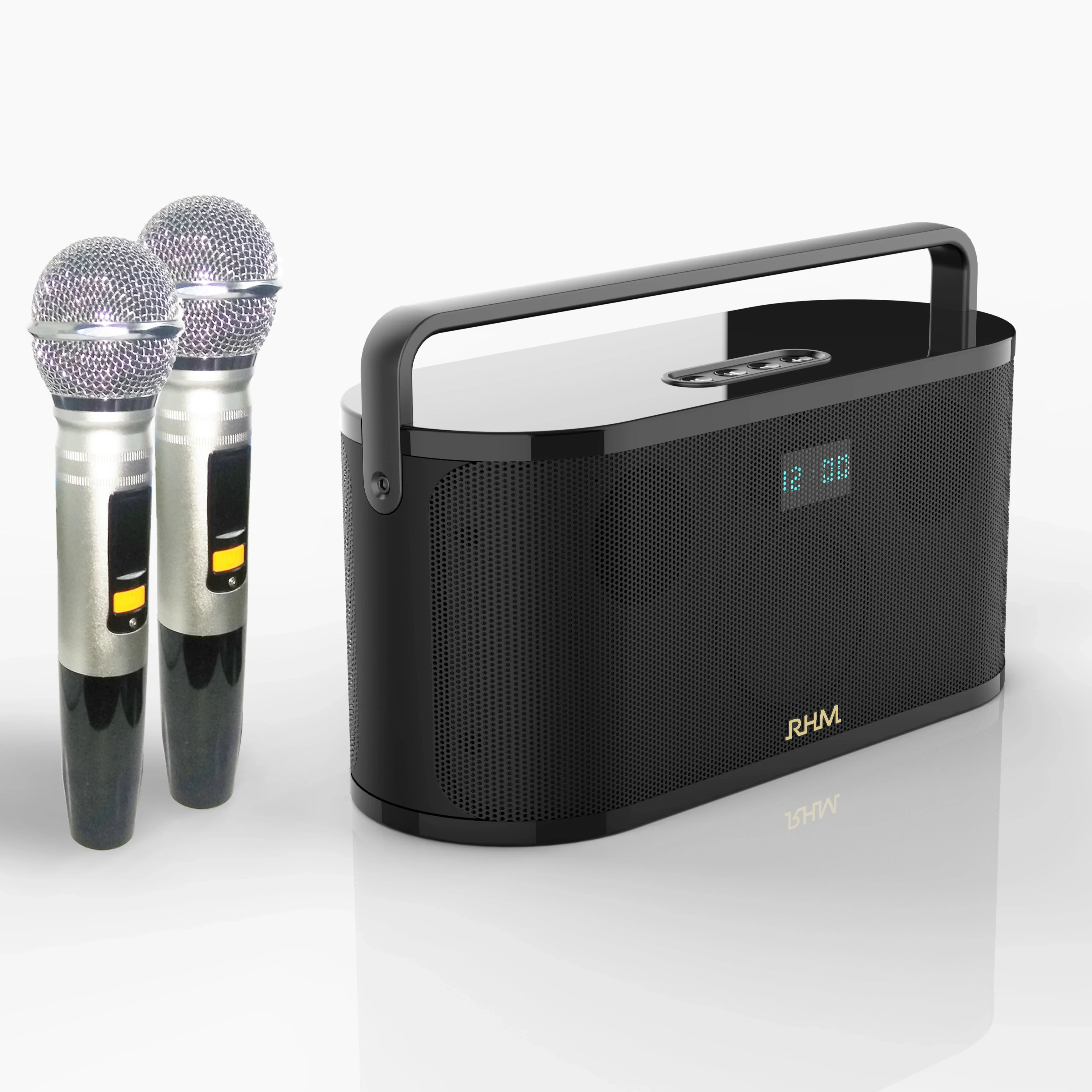 

Портативная караоке-система RHM RM-K777 40 Вт с Bluetooth и 2 беспроводными микрофонами