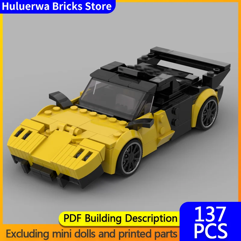 

Модель скоростного гоночного автомобиля MOC, строительные кирпичи Huayra R Hypercar, модульная технология, детские праздничные подарки, сборка игрушек, костюм