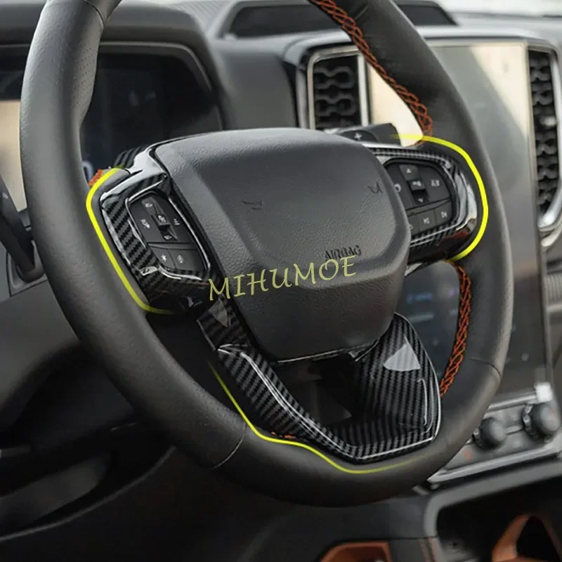 

Декоративная накладка на руль автомобиля для Ford Ranger Everest 2023 2024 2025, вид из углеродного волокна