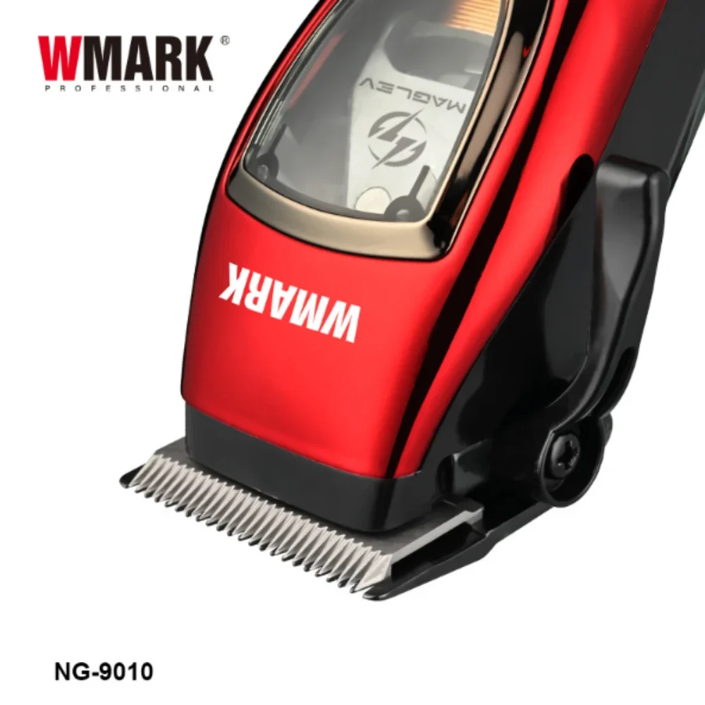 NEW WMARK NG-9010 전문가용 헤어 클리퍼 마그네틱 모터 DLC 블레이드 베이스 충전기 LED 디스플레이 남성용 이발기