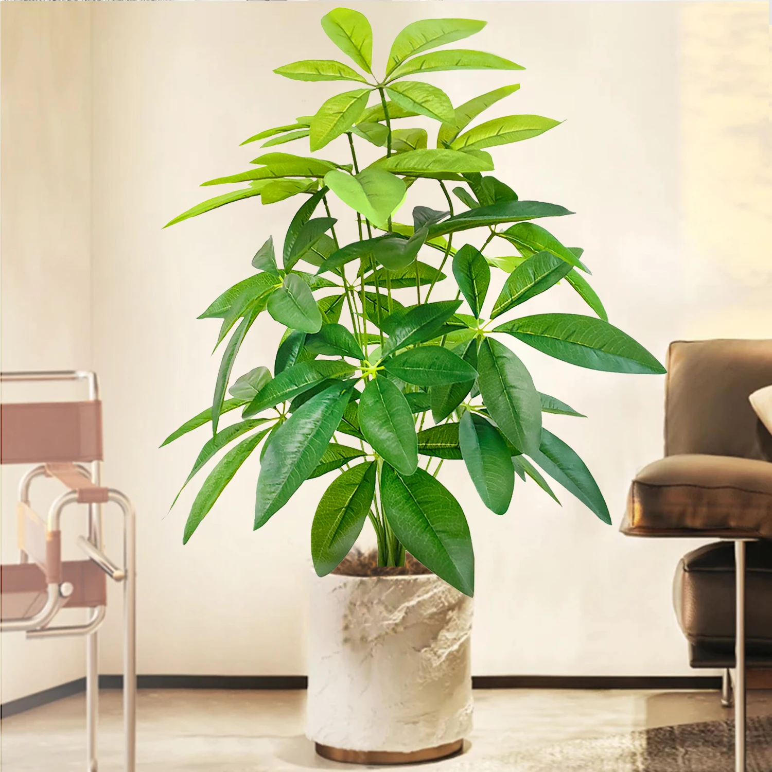 59-80cm/39.4in Artificial Money Tree Monstera Deliciosa Fake Plant Decoration Holiday Home Office Decoration