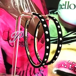 Y2K Black Bead Earrings for Women Fashion Vintage Charm Korean Aesthetic Geometric Earrings Cute Accessories Goth Jewelry Punk