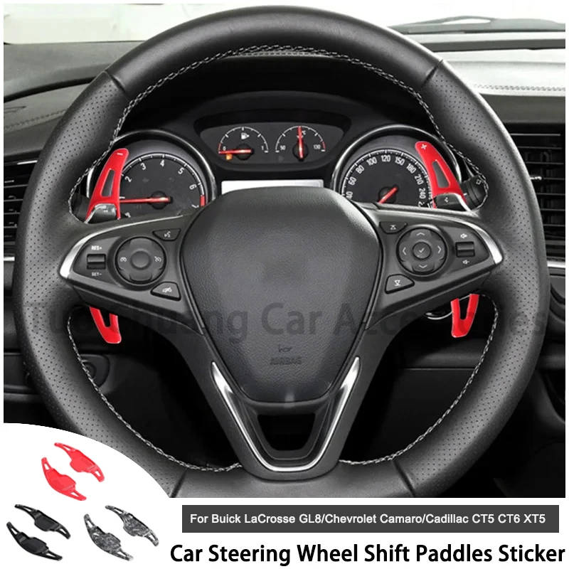 

Car Steering Wheel Shifter Paddle Cover Sticker For Buick Verano Regal GS Lacrosse GL8 CT6 XT5 Camaro ABS CarbonTrim Accessories