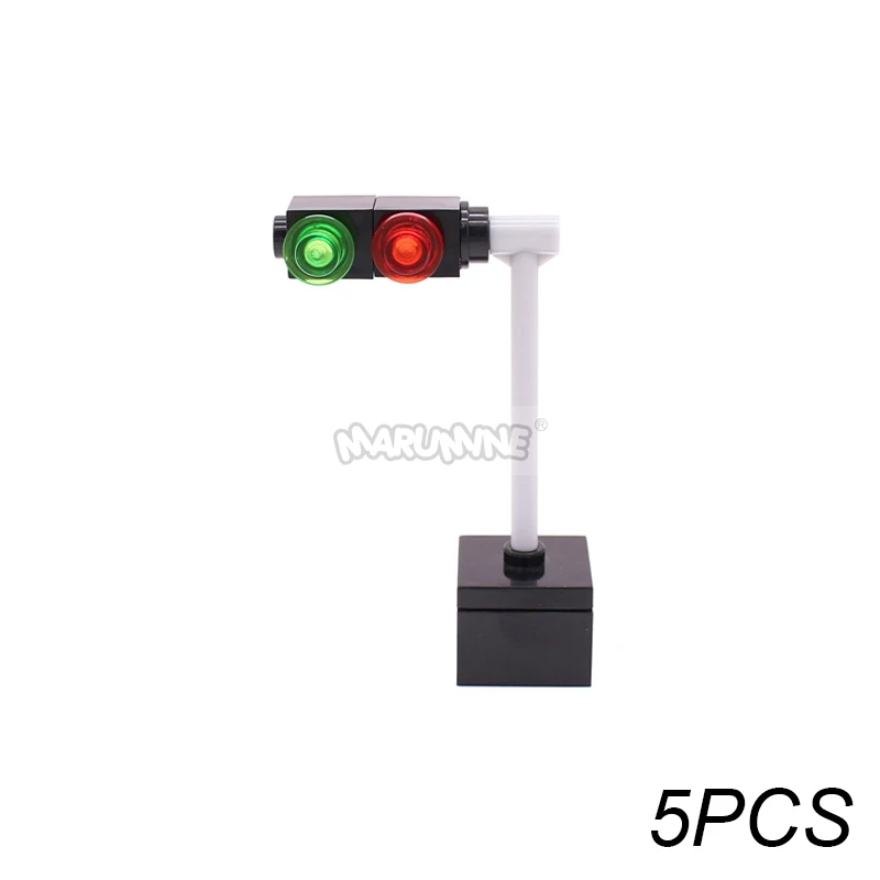 Marumine Verkeer Verkeersbord Licht Lamp Moc Blok Baksteen Onderdelen City Street View Building Bricks Blocks Accessoires Barrière Waarschuwing Maximum Snelheid