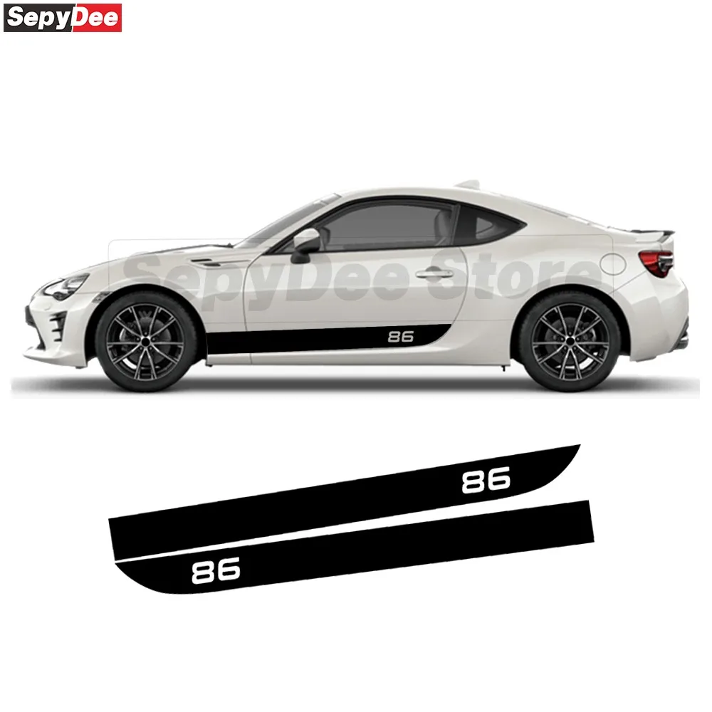 

2Pcs Car Door Side Stickers for Toyota GT86 Body Racing Stripes Graphic Vinyl Decal Car Accessories