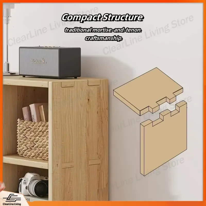 Modern Solid Wood Cube Bookcase Storage Rack Home Office Study Library Natural File Cabinet Shelf Organizer Furniture Display