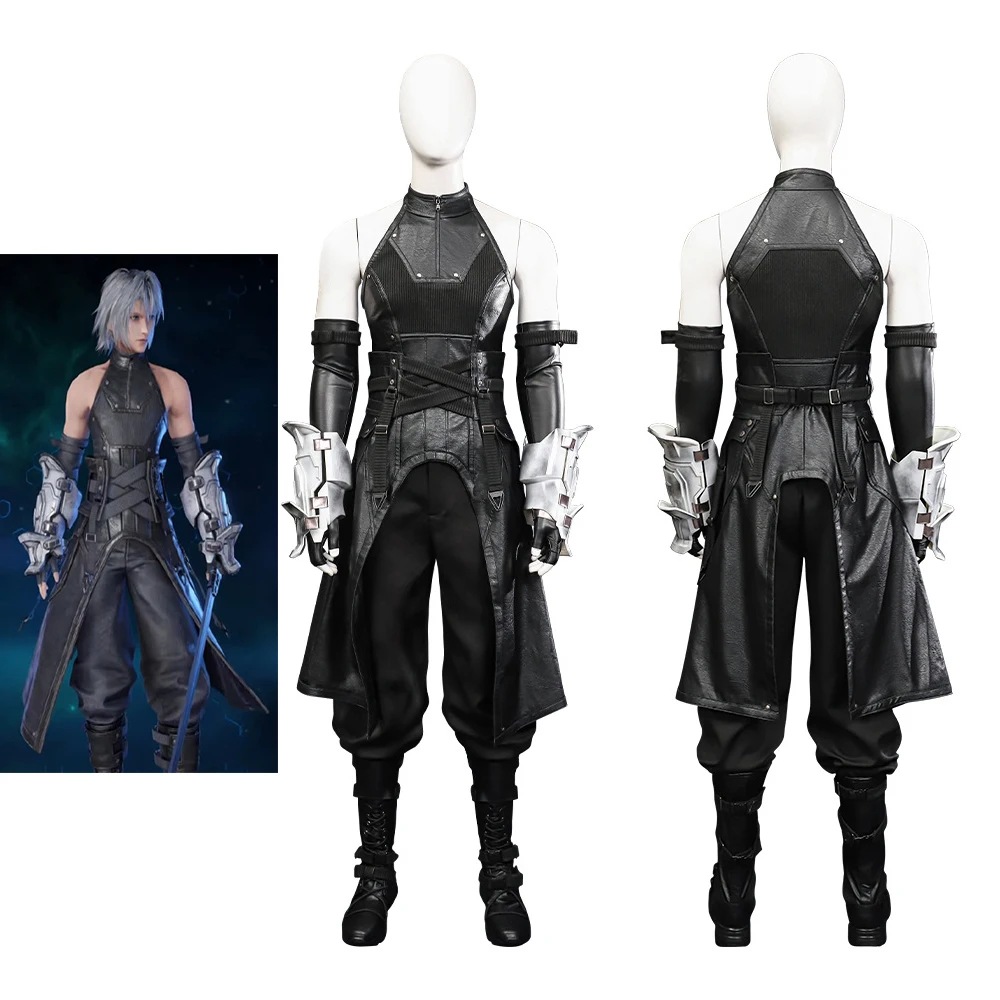 Game FF7 Cosplay Sephiroth New Skin Costume for Men Black Combat Uniform Suit Halloween Carnival Party Warrior Disguise Outfits