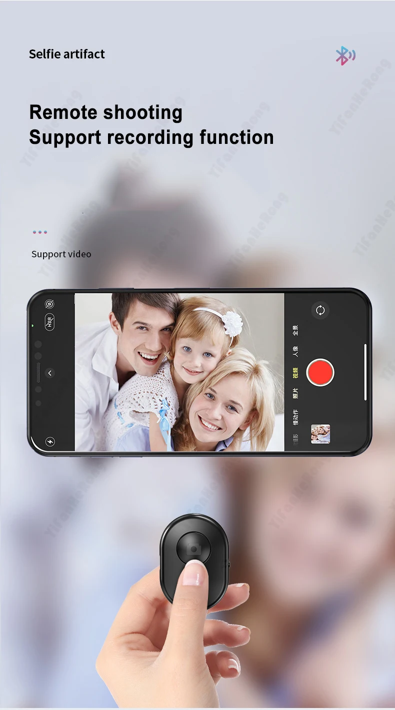 Wireless Remote Control Button Rechargeable Bluetooth-Compatible Self-timer Selfie Stick Shutter Release For IOS Android