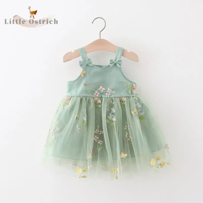 Newborn Baby Girl Cotton Sweet Embroidery Tutu Dress Sleeveless Bowknot Vestido Dress Party Birthday Summer Baby Clothes 9M-2T