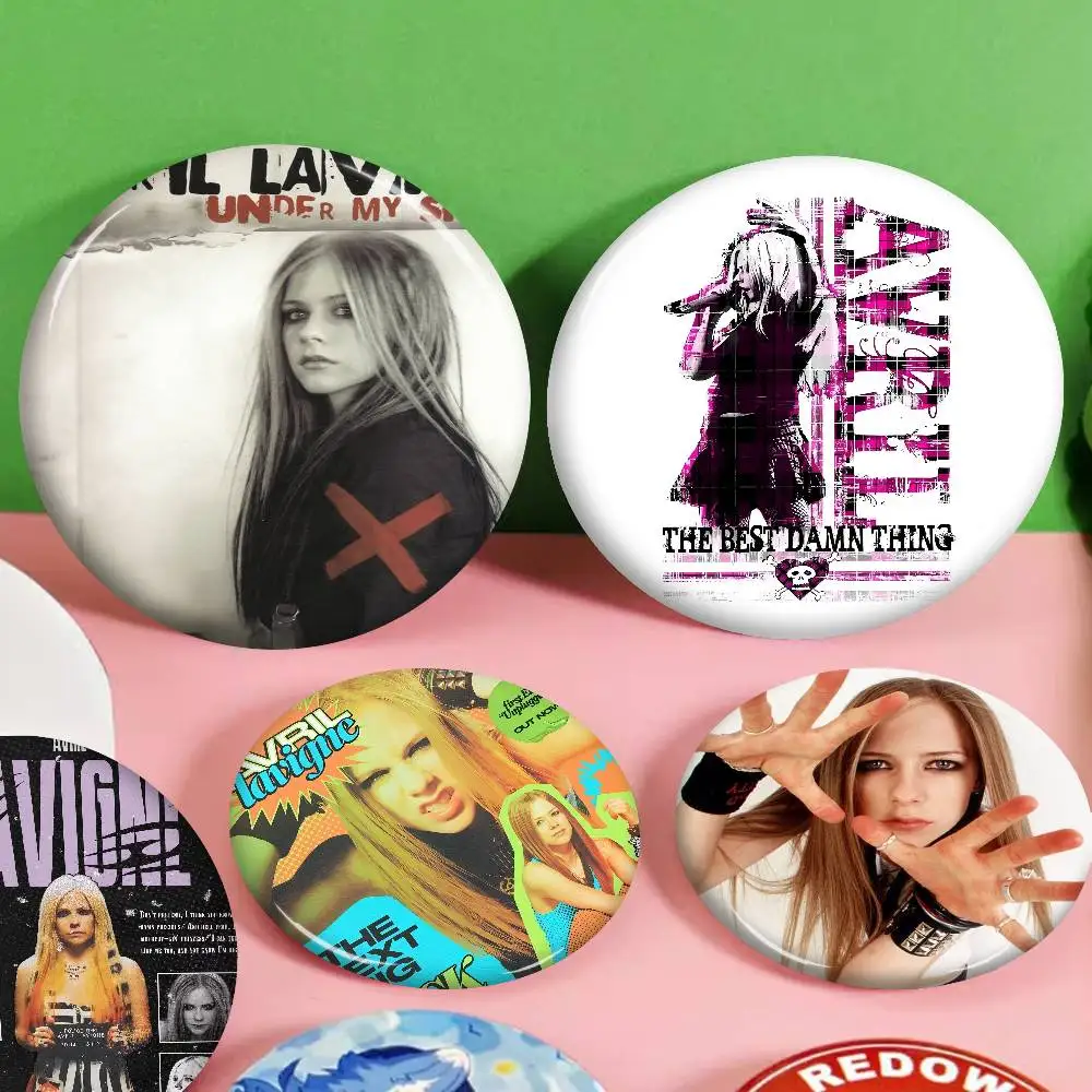 A-Avril Singer R-Ramona Lavigne Creative Tinplate Soft Button Pins Animal Icon Brooch Lapel Backpack Badge Accessories Pin