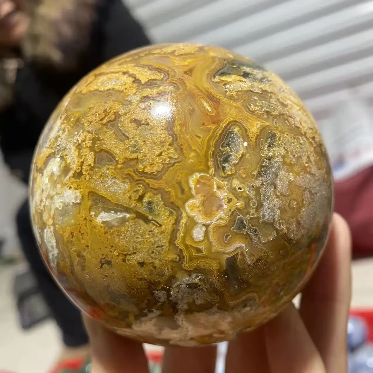 Esfera de Cuarzo de Ágata Natural, con Propiedades Curativas, Adecuada para Decoración del Hogar, Desmagnetización y Adivinación