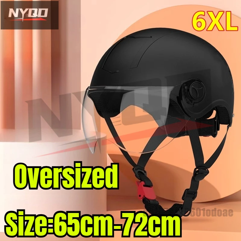

Large Size Helmet Electric Bike Motorcycle Extra Half Helmet Summer Sunscreen Lenses Suitable for Head Circumference of 62-72cm