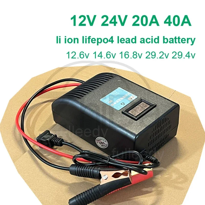 

Universal Multi-Voltage Charger – 12V-29.4V, Compatible with Li-ion/LiFePO4/Lead Acid Batteries, Smart Fast Charging