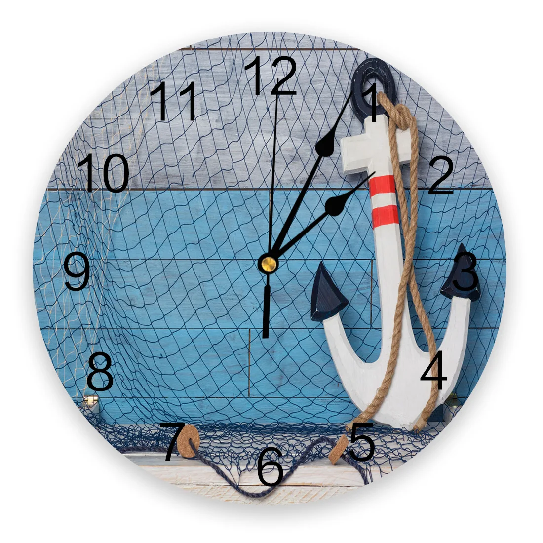 Anchor Docked In The Deck Net Creative Wall Clock For Home Office Decoration Living Room Bedroom Kids Room Hanging Watch