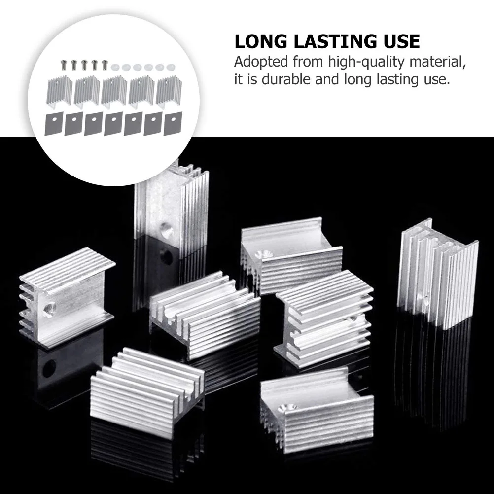 

10pcs Aluminum Heat Sink for Voltage Regulator Triode Radiator Metal Notebook Durability High Performance Long Use