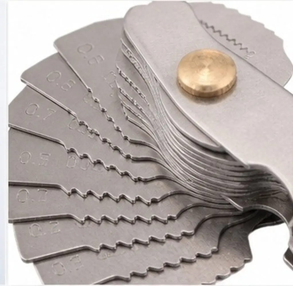 Stainless Steel Thread Pitch Gauge Professional Metric Inch Screw Measuring Tool for Lathe Cutting Angle and External Internal