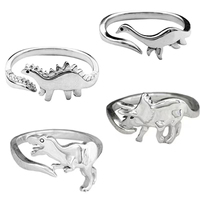 1 PCS Stylish Alloy Geometric Dinosaur Opening Ring For Boys And Girls Friendship Set Ring