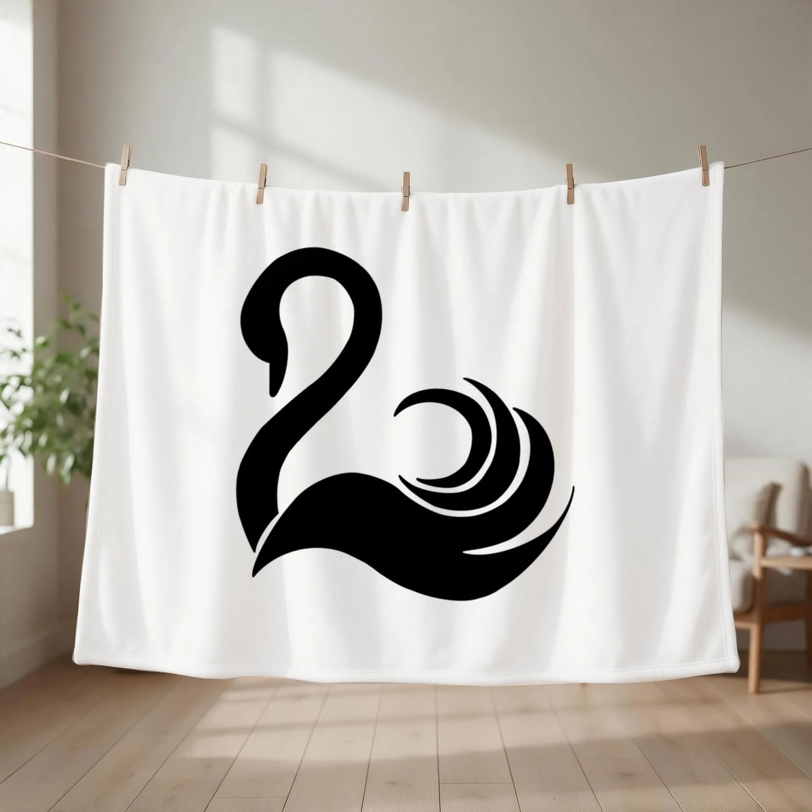 Black Swan Symbol Throw Blanket