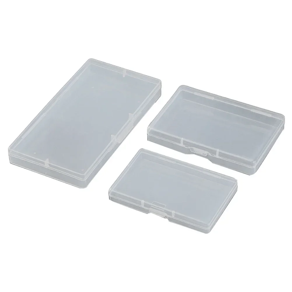10pcs Transparent Plastic Storage Box Rectangle Box Case For Parts Tools Storage Box Jewelry Earring Display Case Bead Container